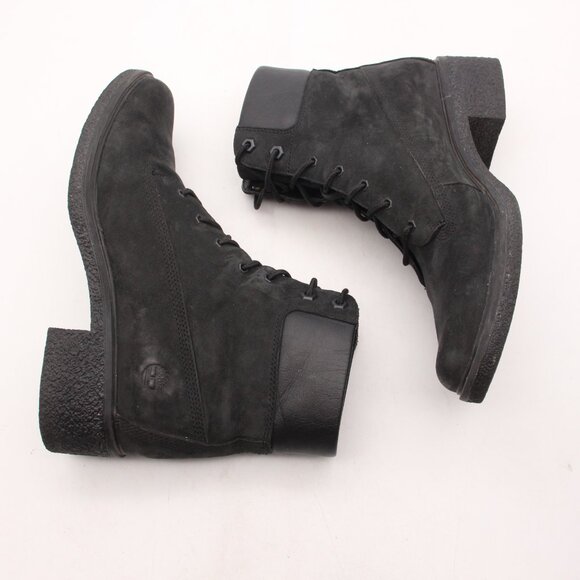 Timberland Brinda Women's Size 9.5 A1JXI Black Nubuck Lace-Up Combat Boots - Picture 8 of 10